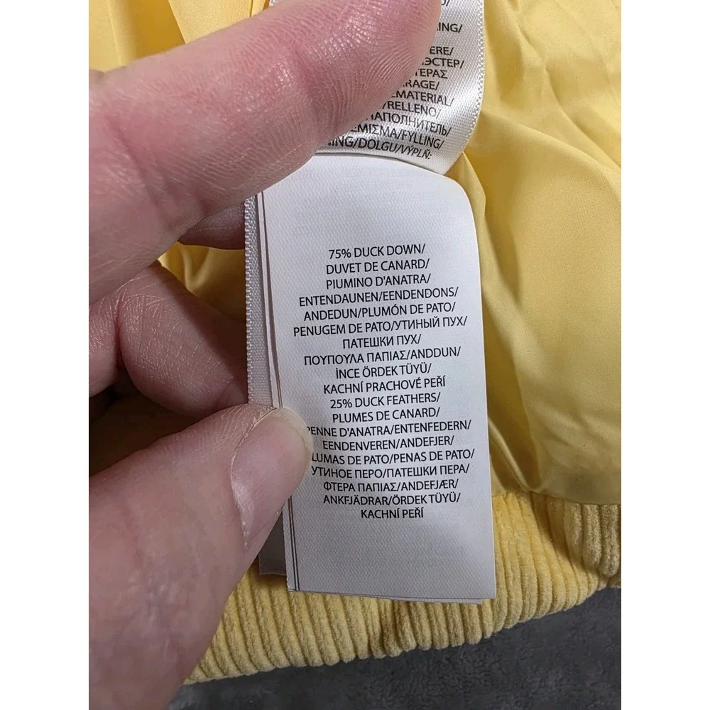 NWOT Ralph Lauren Puffer Down Filled Corduroy Vest Jacket‎ Baby 12M Yellow